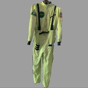S mens green astronaut costume